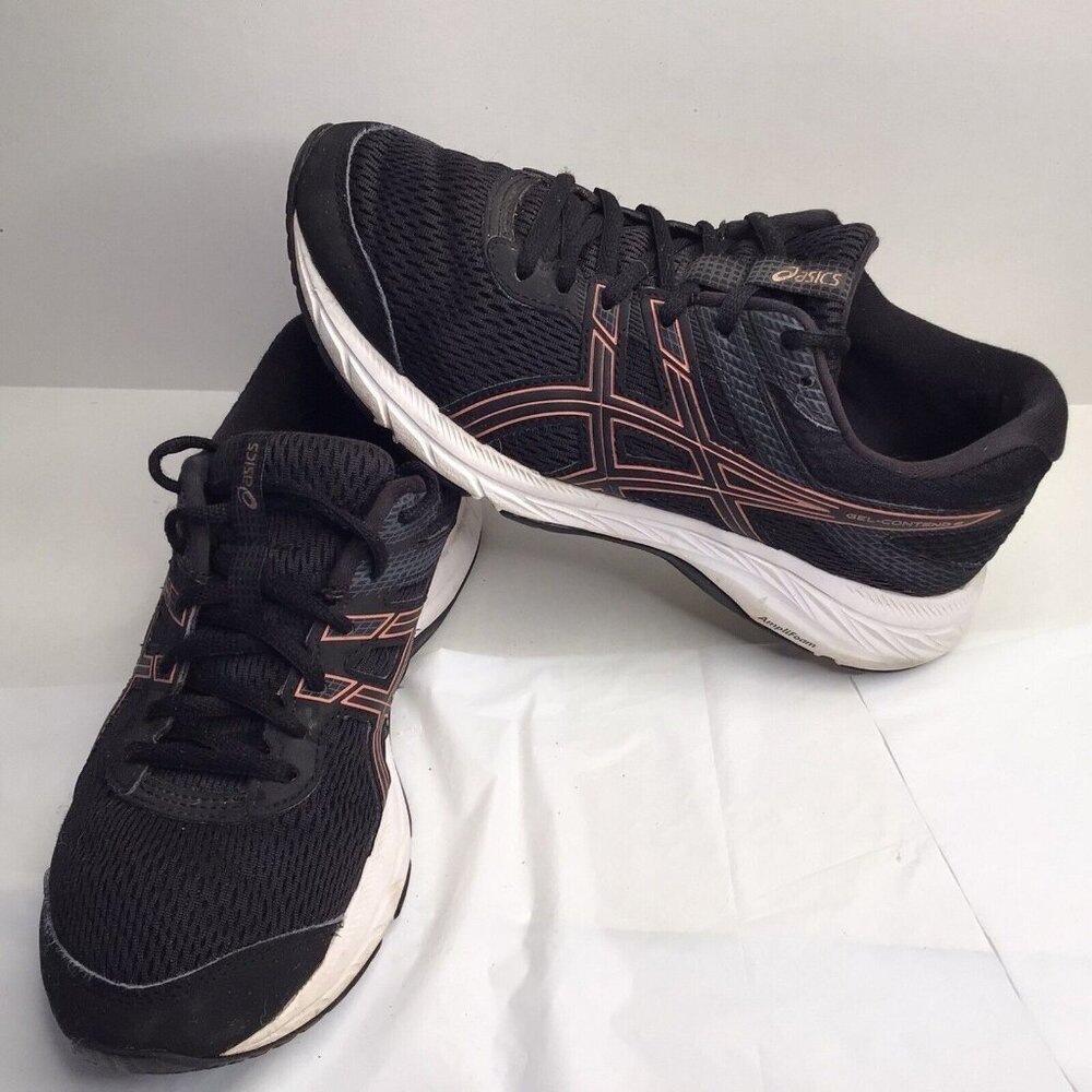 Asics Gel Contend 6 Black Running Shoes Sneakers Gym Walking Athletic Size 7.5